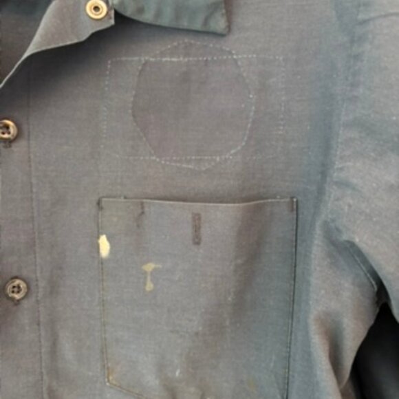 Navy Work Mechanics Chore Shirt with "Robert" patch on front. - Picture 3 of 15